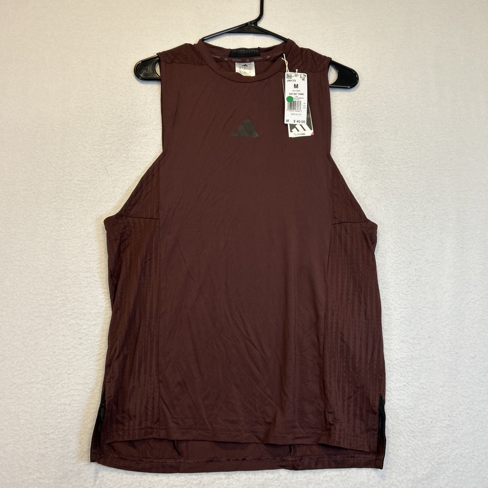 Adidas D4T Tank Top Mens ClimaCool Training Performance Burgundy JI8173 Medium